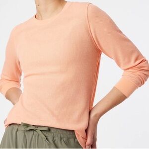 Outdoor Voices - Fast Track Waffle Longsleeve Tee in Melon